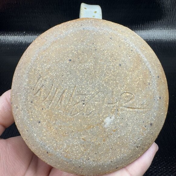 Hand Made Stoneware Pottery Coffee Mug Cup Artist Signed Mug Speckled Glaze VTG - Picture 8 of 12